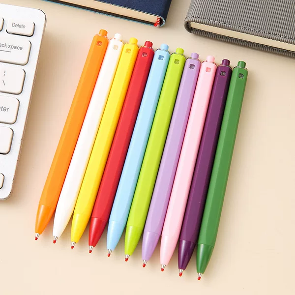 Glue-Coated Plastic Bright-Colored Black-Core Gel Pens with Custom Logo, Advertising Office Meeting Pens, Gift Pens, Student Pens