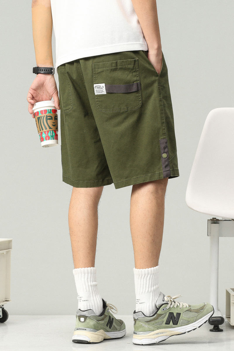 Japanese style workwear shorts men's summer loose fifth pants multi-pocket middle pants fashion brand ins casual shorts