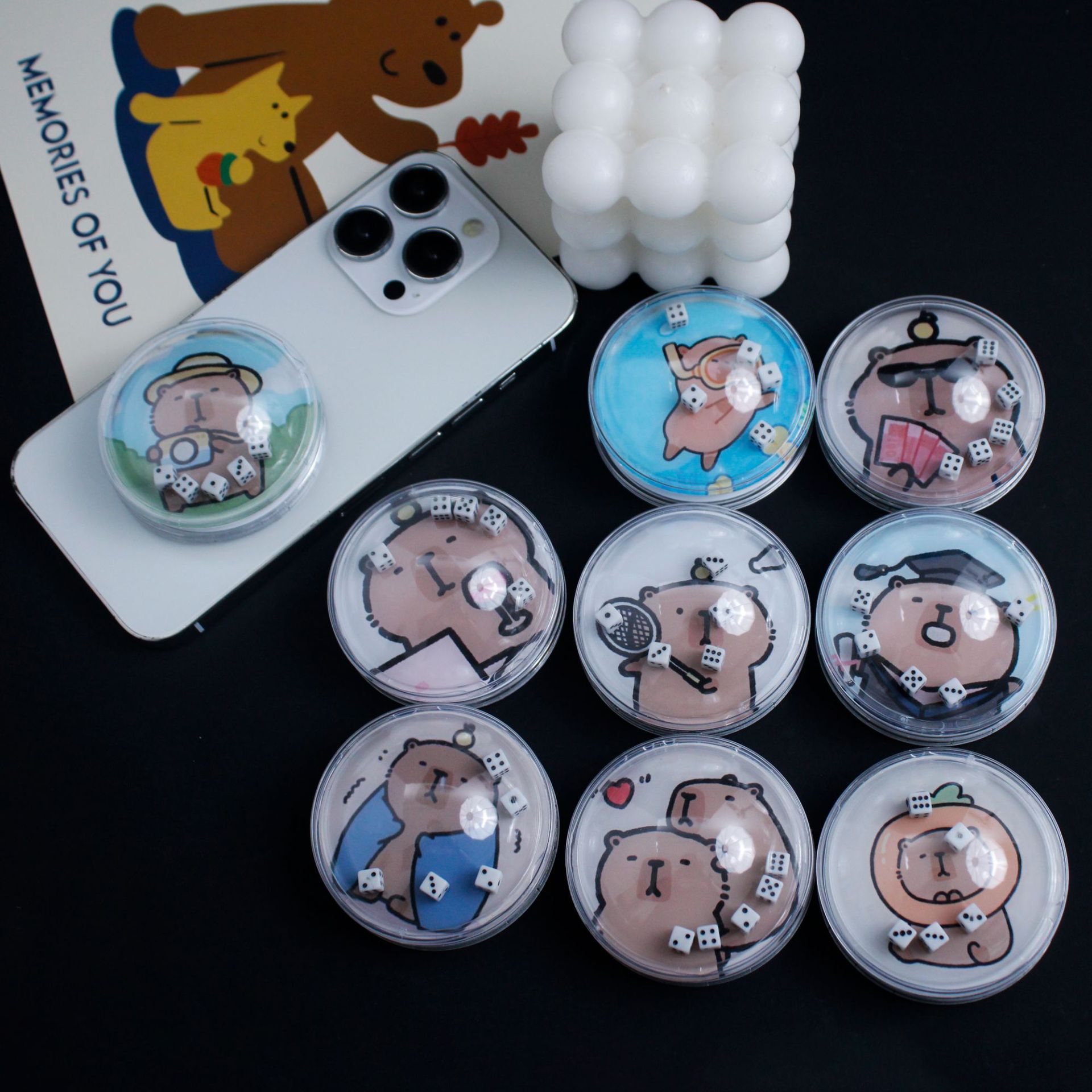 Kappi Barra Colorful Dice Shake Music Magnetic Airbag Mobile Phone Holder Lazy Holder Mobile Phone Accessories