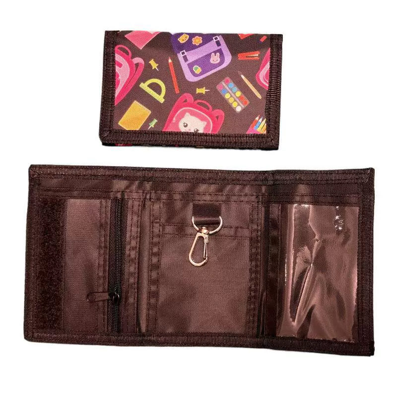 定制足球儿童折叠零钱包三折户外运动可挂绳零钱包恐龙折叠零钱