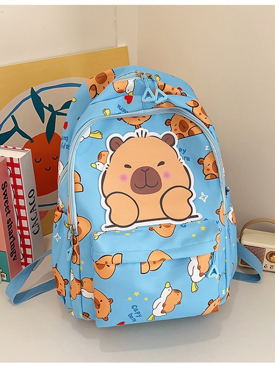 Liebre mochila de impresión universal, mochila resistente a la suciedad, moda para hombres y mujeres, mochila de tendencia ligera de gran capacidad.