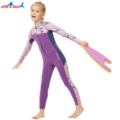 New children's warm wetsuit 2.5mm one-piece long-sleeved thickened swimsuit autumn and winter cold-proof snorkeling surfing suit