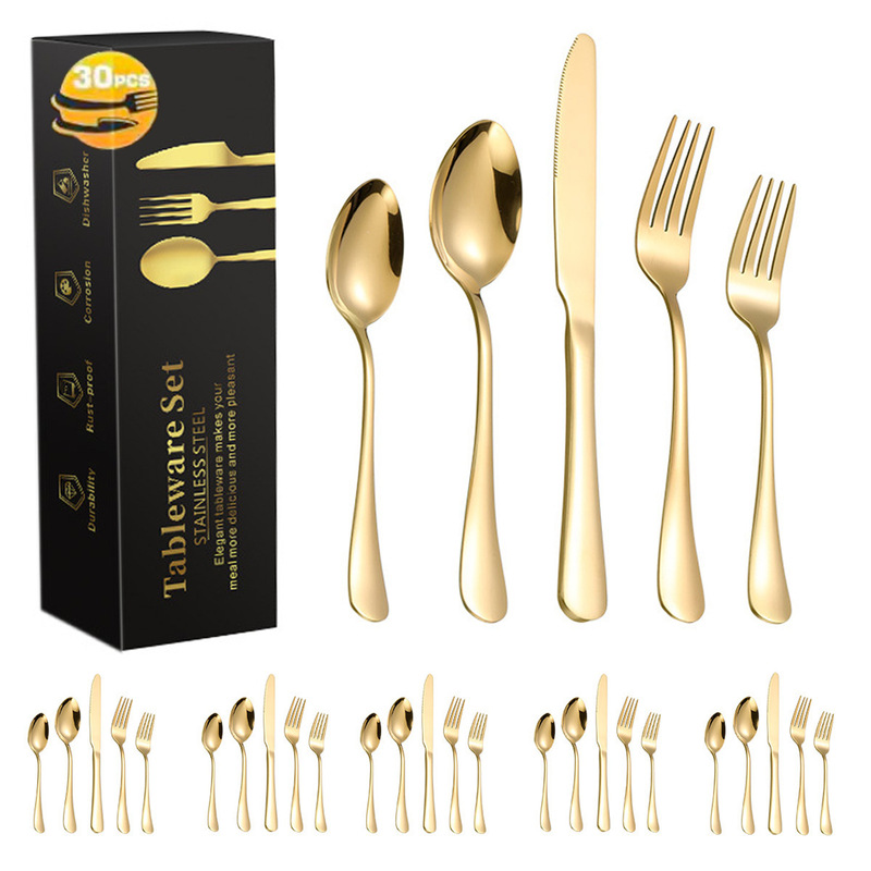 Amazon's Popular 20/30/40/60 Piece Set Cross-Border Home Hotel Stainless Steel Tableware Steak Knife, Fork and Spoon Amazon's Popular 20/30/40/60 Piece Set Cross-Border Home Hotel Stainless Steel Tableware Steak Knife, Fork and Spoon