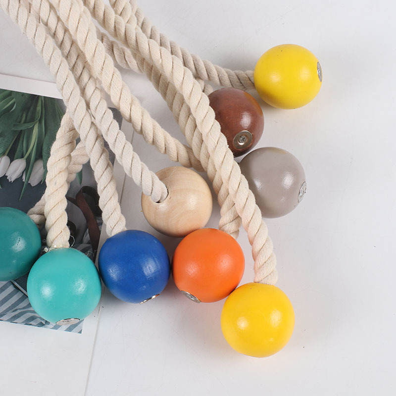 Huatong Window Treatments Macaron Dual-Color Wooden Magnet Fasteners Ins Simple Style Curtain Ties Curtain Fasteners