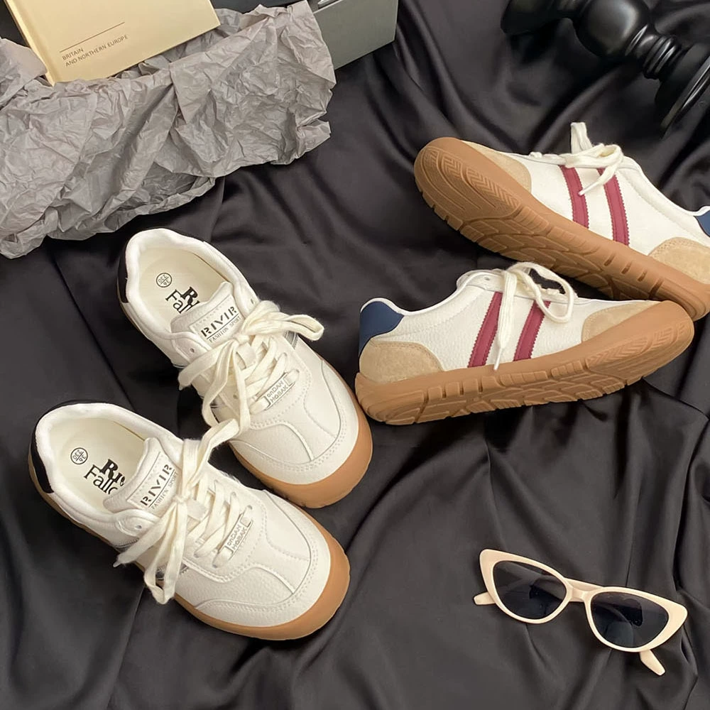 2024 осень новый стиль ретро-колледжа этические туфли с круглой головой