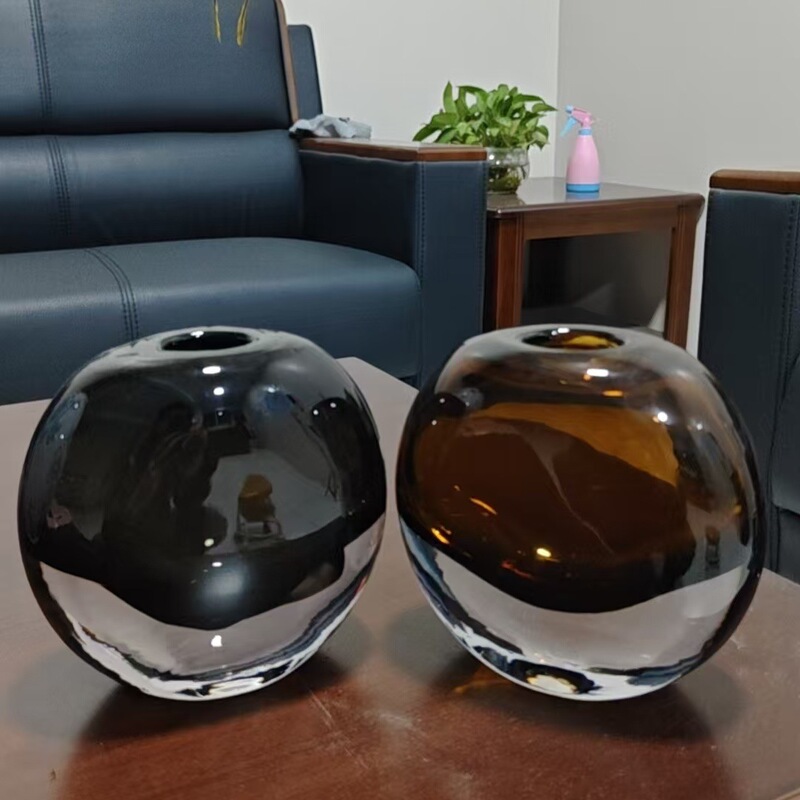 Modern minimalist glass vase flower arrangement decoration living room hallway model room dining table Hotel light luxury craft decoration