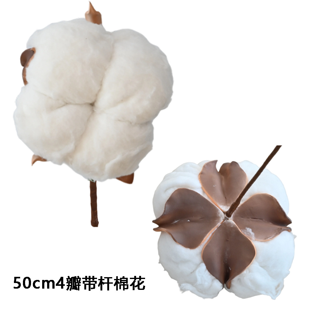 Blanco 4 pétales con varilla de algodón 50cm