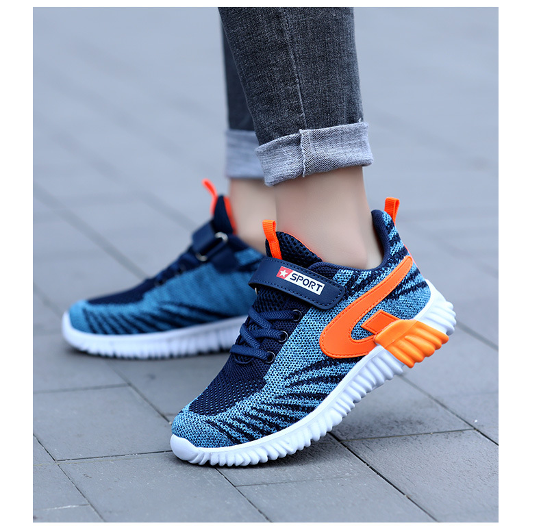 New Big Boys Sports Mesh Fly Woven Lightweight Bright Color Korean Student Casual Shoes display picture 15