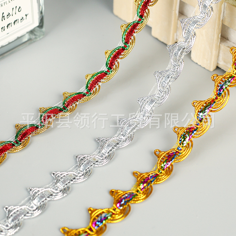 2,3 cm oro plata artesanía encaje gran pagoda artesanía encaje sombrero ropa accesorios encaje joyería