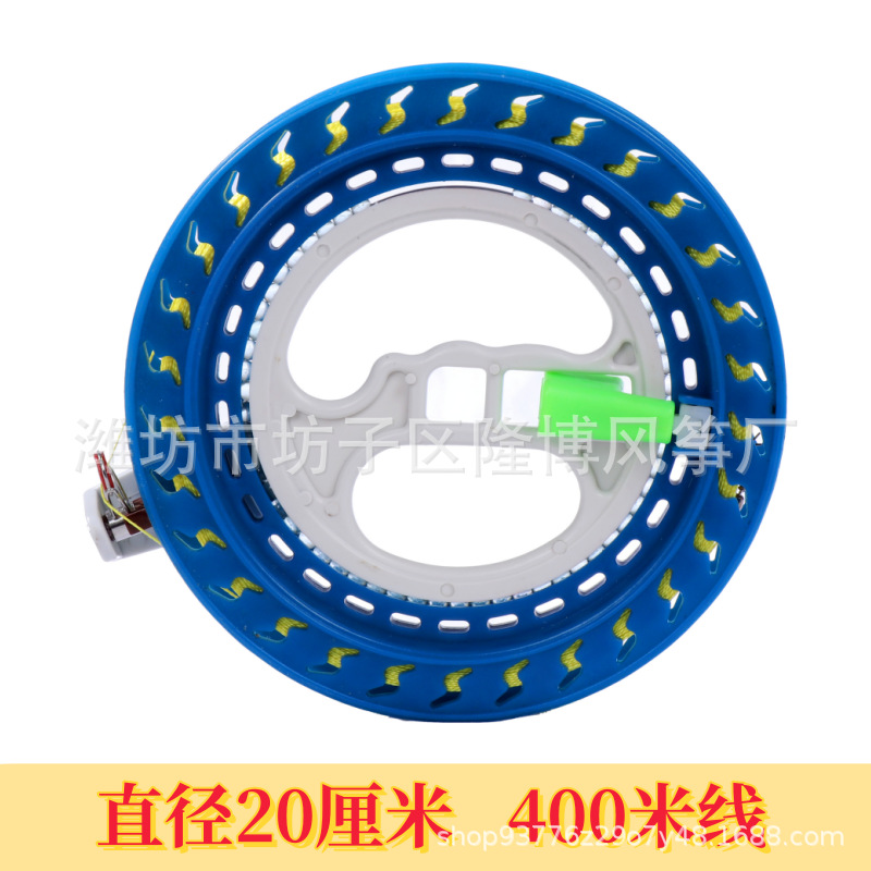 Carrete de cometa con línea al por mayor rueda azul de mano rodamiento de bolas de cristal rueda silenciosa fabricante de equipos de vuelo en stock