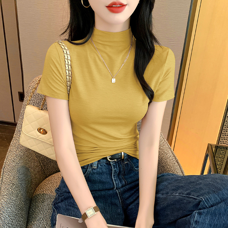 강황 하프 터틀넥 반소매