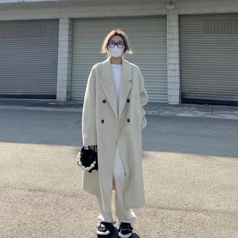 高级感毛呢外套女2024秋冬新款韩系爆款小个子赫本风加厚呢子大衣