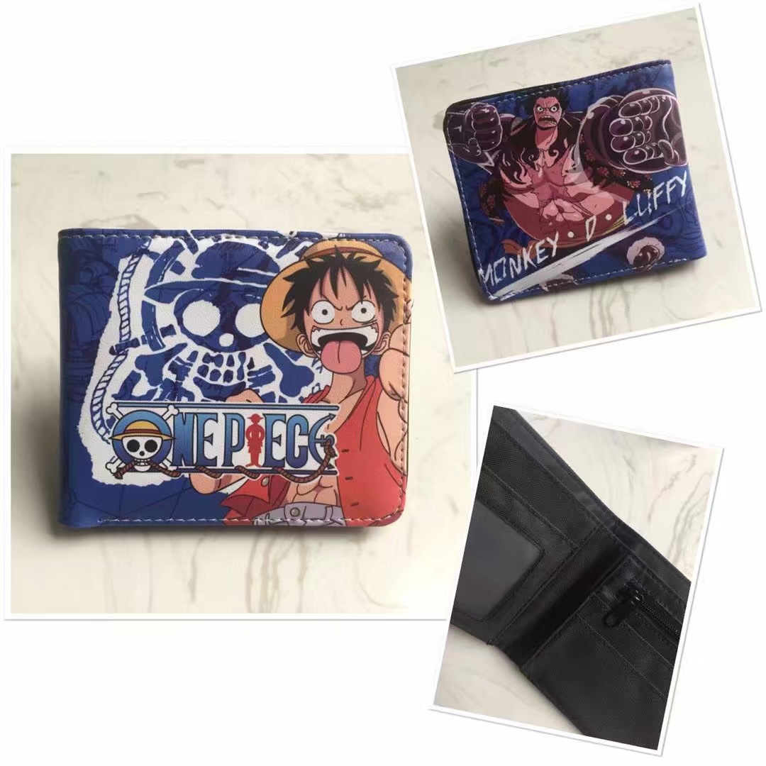 One Piece One Piece Cartera de dibujos animados japoneses Luffy Choba Solon plegable estudiantes PU cartera de cuero corta