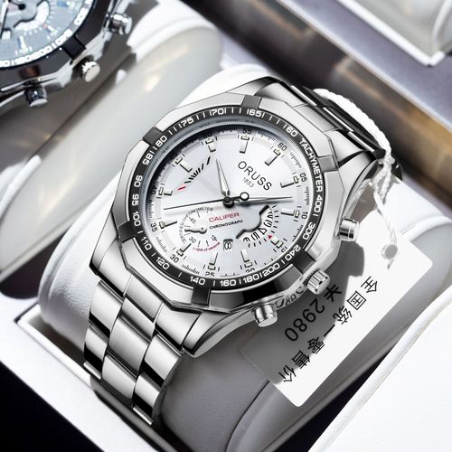 ORUSS Automatic Non-Mechanical Watch with One-Time Delivery, High-End Dual Date, Night Light, Waterproof Men's Brand Watch
