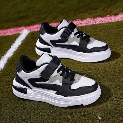 Best-selling children's sports shoes for boys and girls, spring edition, leather panel shoes for middle-aged children, casual shoes