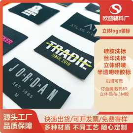 定制领标服装硅胶丝印织标主唛立体3D硅胶印刷烫标洗标高端织唛