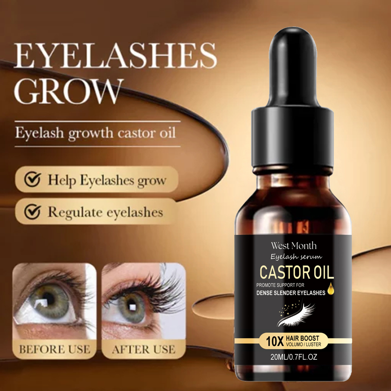 Castor Oil Rich, Moisturizing, Natural, Slim, Black, Curling, and Gentle Mascara_voghion.com