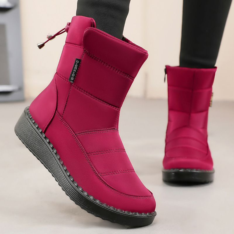 Zapatos de algodón Botas de mujer largas transfronterizas de invierno al por mayor más botas de nieve cálidas al aire libre gruesas de terciopelo Botas de algodón ligeras de poliuretano