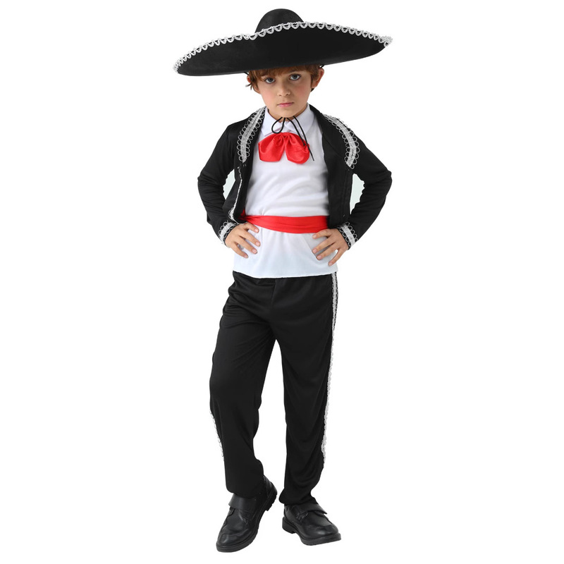 In-Stock Cross-Border Popular Mexican Male Mariachi Amigo Dance Children's Festival Party Stage Performance Costume In-Stock Cross-Border Popular Mexican Male Mariachi Amigo Dance Children's Festival Party Stage Performance Costume