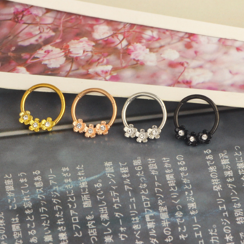 Star Shape Nose Ring Nose Stud Ear Cartilage Stud Star Ear Bone Nail Nose Piercing Jewelry 8mm 10mm Rose Gold detail image 7