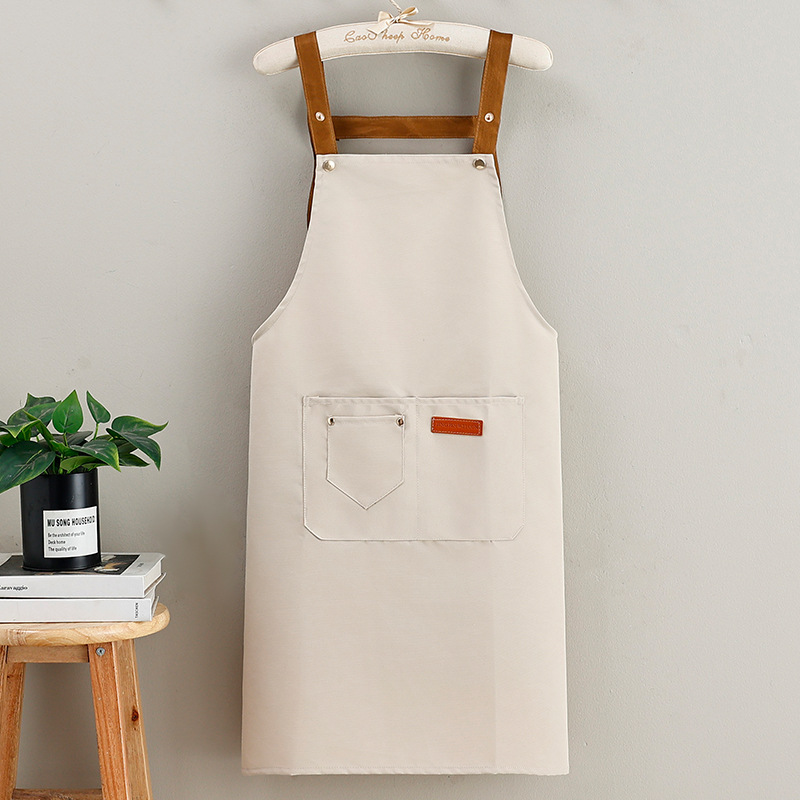 Delantal de Trabajo para Cocina de Lona Impermeable Resistente al Aceite y a la Suciedad para Restaurante