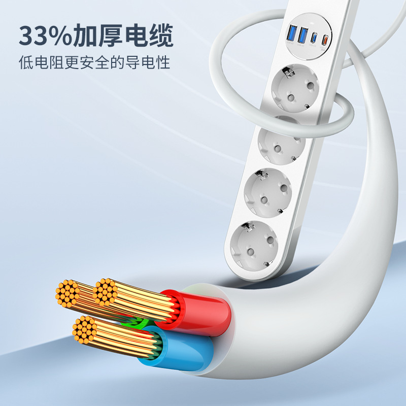 LIDENO enchufe multi-enchufe enchufe USB transfronterizo con placa de enchufe de carga rápida PD20W al por mayor