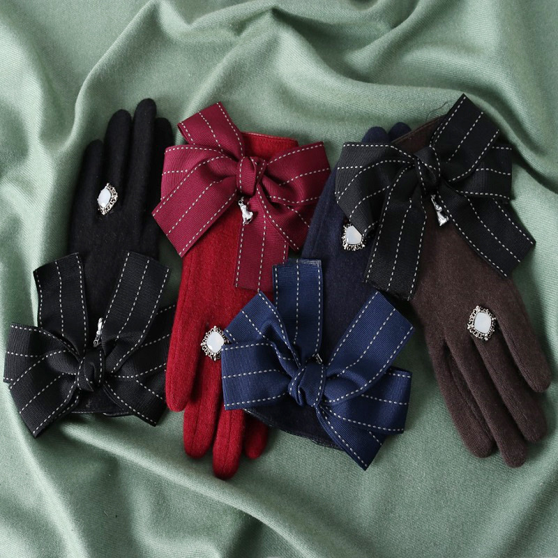 冬季羊毛羊绒针织手套女士保暖时尚韩版骑行开车驾驶加绒加厚手套