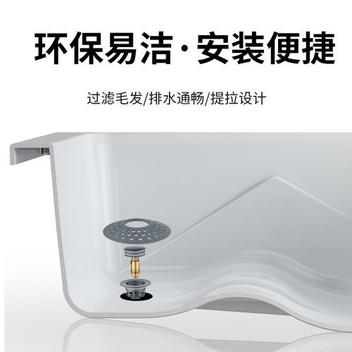 Bathtub drainer copper bathtub bounce core foot-operated shower room drainer wooden bucket valve drainage accessories