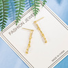 Long zirconium, small design advanced earrings, western style, simple and elegant design, trend of season, high-quality style