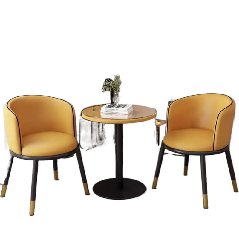 Recepción de negocios de lujo moderno y lujo mezcla de mesa y silla de negociación interior balcón casual café redonda