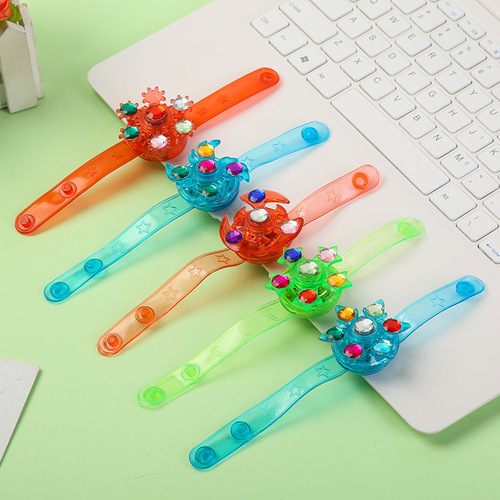 Factory direct sales cross-border for Amazon luminous bracelets children's flash spinning top watch ring hot selling toys