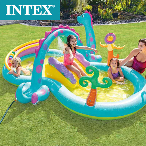 INTEX original 57135 dinosaur splayed park pool slide inflatable castle children's pool