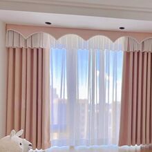 2025新款现代简约棉麻拼接窗帘卧室飘窗儿童房高遮防晒