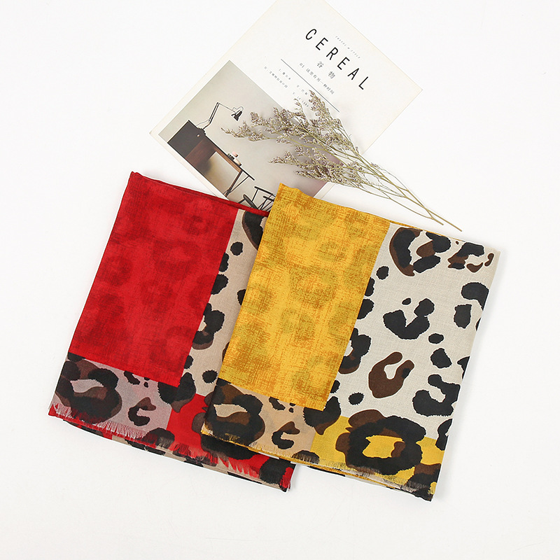 Summer, Spring Season Women's Fashion Leopard Cotton Printing Winter Scarves