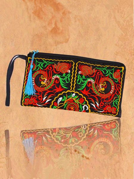 Ethnic long capacious wallet