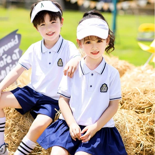 幼儿园园服夏季撞色拼接小学生班服一年级夏装儿童校服运动毕业照