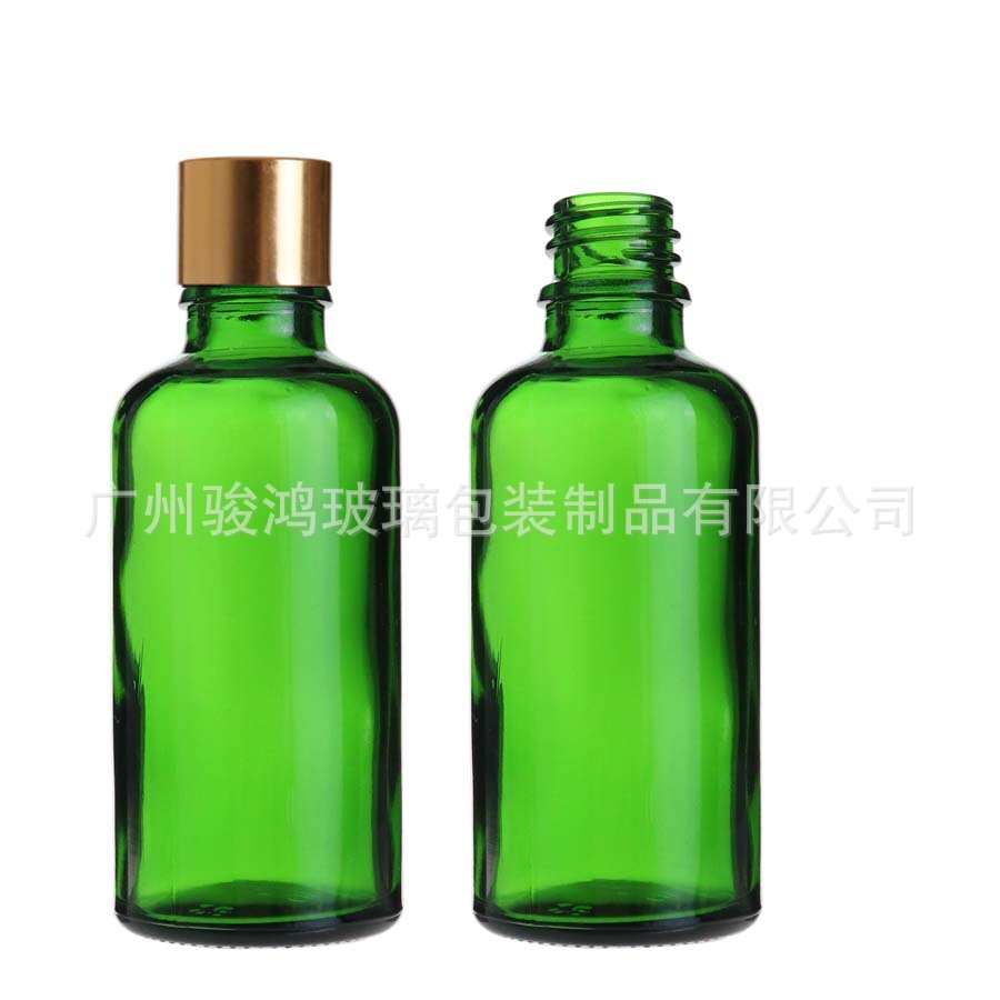 现货50ML玻璃瓶、绿色精油瓶、日化香薰瓶香水瓶滴管瓶可代丝印