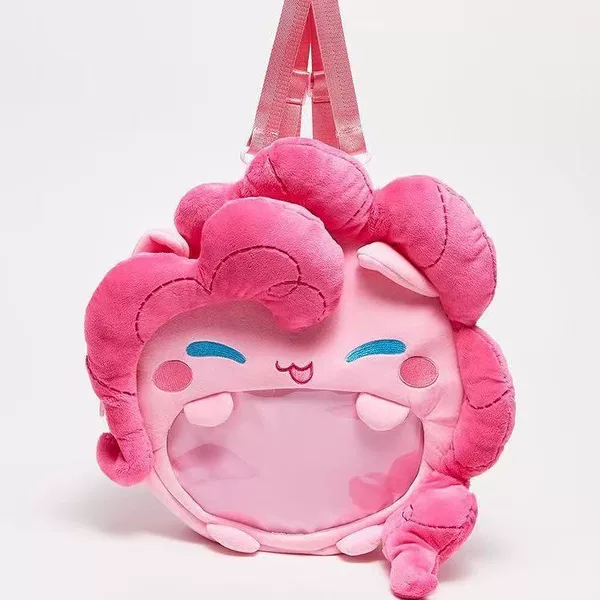 New Pink Pony Cute Pain Bag Plush Soft Cute Girl's Heart Two-dimensional Backpack Large Capacity for Going Out