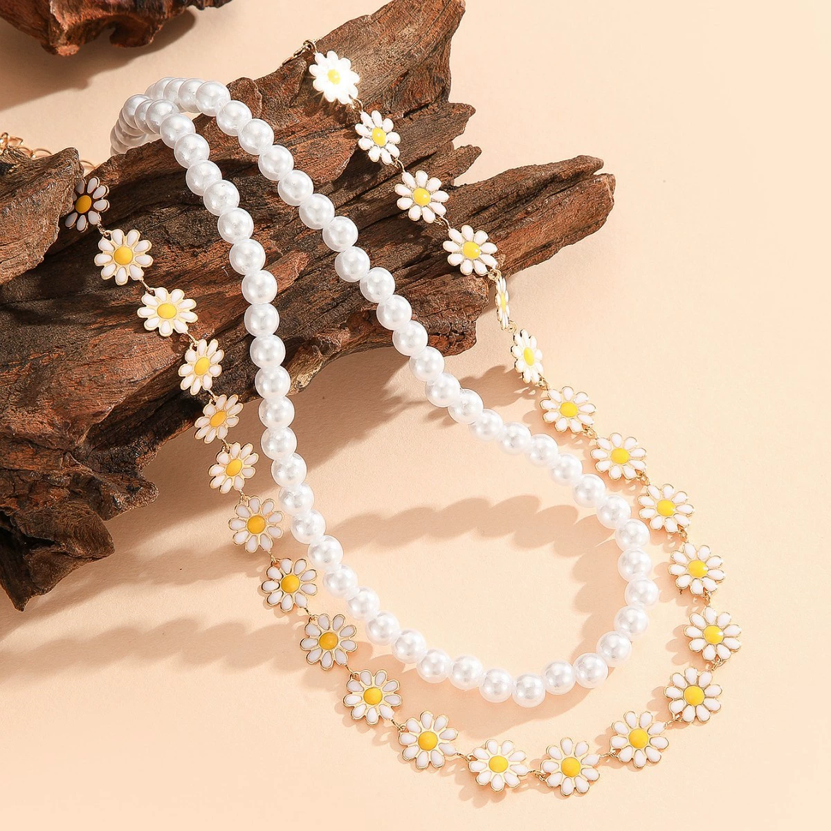 Европейские и американские трансграничные украшения, новое летнее изысканное ожерелье с цветком ромашки, элегантный и универсальный браслет с цветком с капающей глазурью
