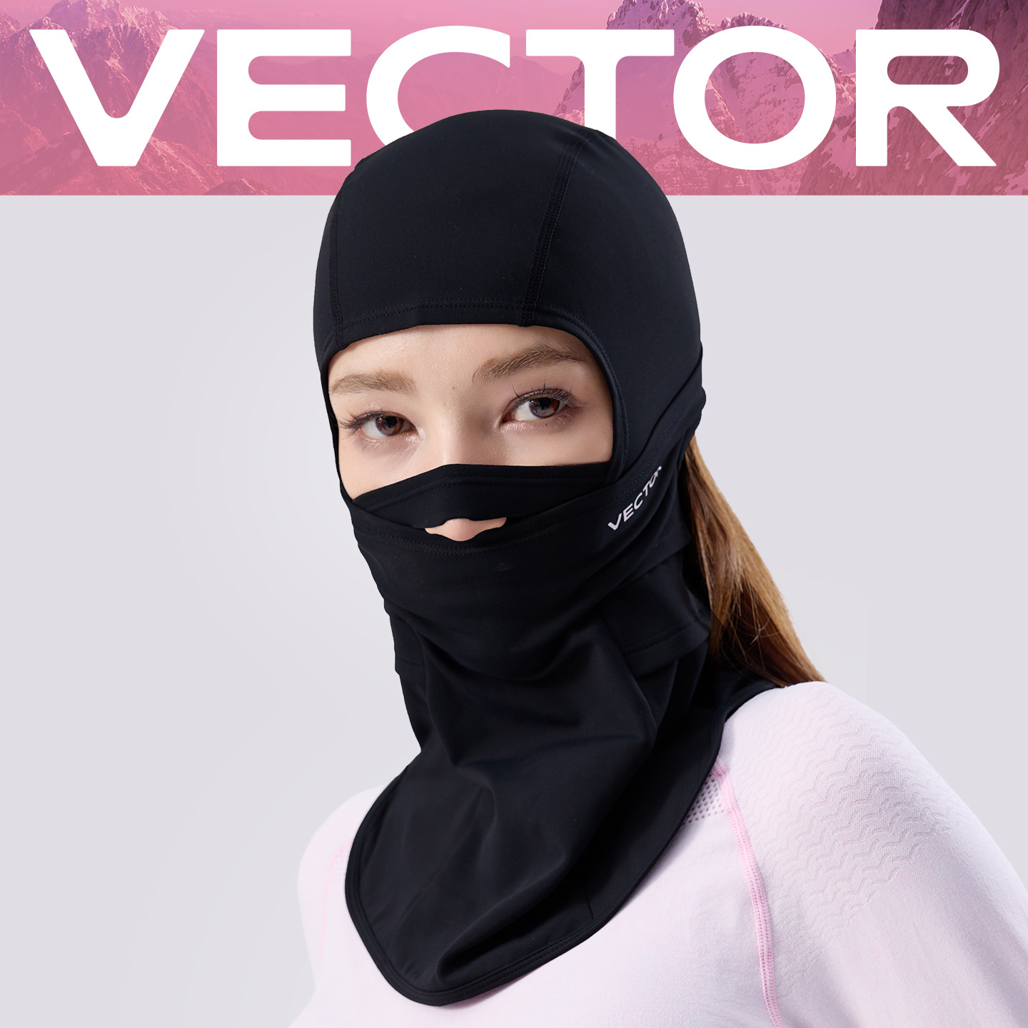 Vector Plays with Expandable Ski Mask, Face Protection, Winter Women's Outdoor Mountaineering Warm, Windproof and Cold-Proof Hood, Cycling Neck Cover