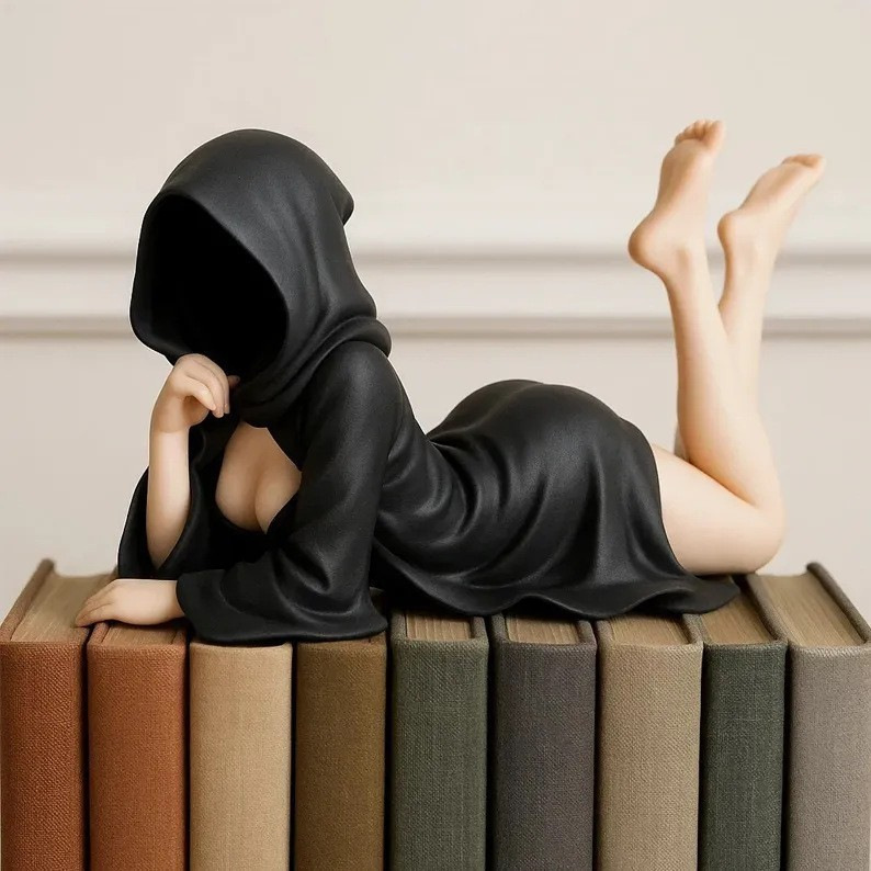 Cross-Border New Halloween Mysterious Statue Black Robe Queen Decoration Ornaments Hand-Made Art