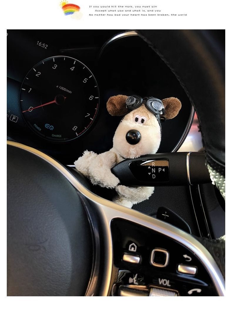 Cute doll dog car bumper decoration Mercedes-Benz car turn light wiper doll decoration car accessories female