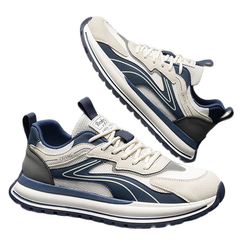 Primavera y verano 2025 para hombres, nueva malla, banda elástica fina, pies, tendencia deportiva, zapatos casuales bajos de todo fósforo para hombres