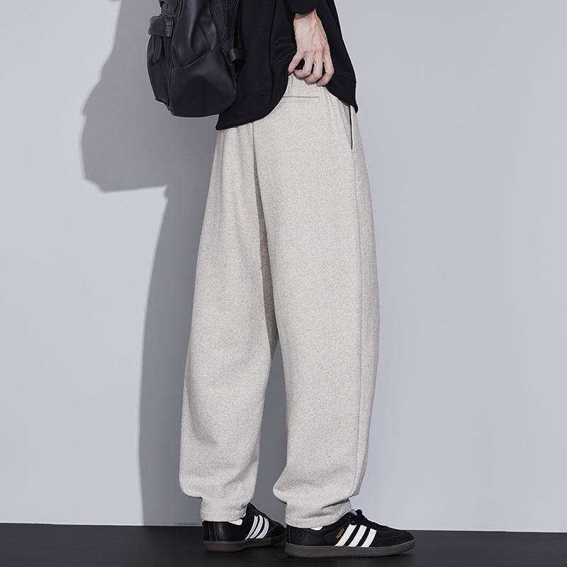 2025 nuevo otoño japonés vintage lana casual pantalones en forma de hombre sueltos estilo americano