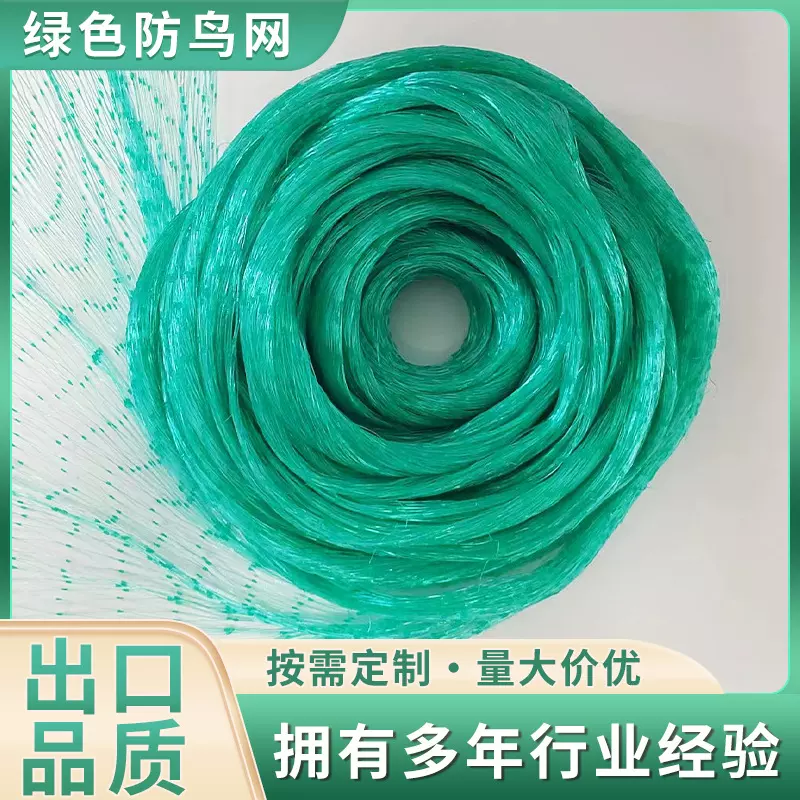 跨境绿色防鸟网拦鸟网聚乙烯挤出网黑色加厚网养殖网大棚网果园网