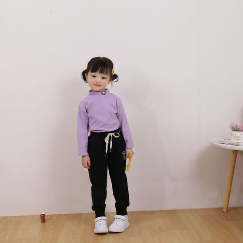 Children's bottoming shirt long-sleeved thermal underwear for girls turtleneck German velvet solid color tops girls' bottoming shirt children's clothing wholesale