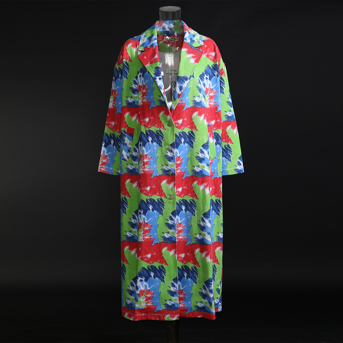 2024 Early Spring New Retro Modern Personalized Handsome Graffiti Print Mid Length Windbreaker_voghion.com