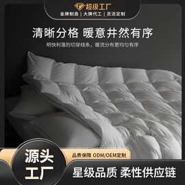 现货90白鸭羽绒纯棉轻盈蓄热保暖0压感舒睡超柔秋冬厚被防钻绒