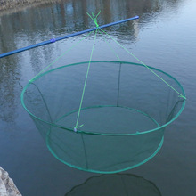 圆形开放式抽拉折叠搬网捕鱼笼渔网捕鱼网神器浮网虾网捕虾篓抬网