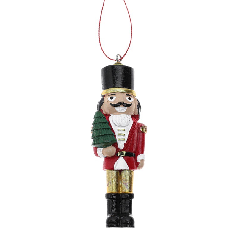 Cruz-frontera nueva Navidad nogal caja colgante de resina árbol de Navidad accesorios decoración soldado adornos en forma humana